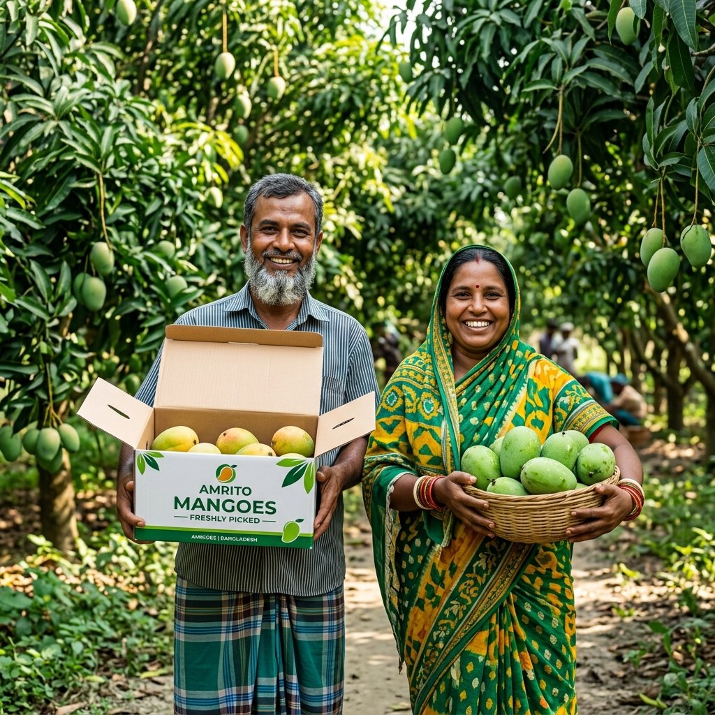 Farmer Couple Fresh Harvest